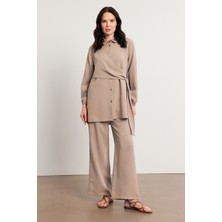 Perla Tunik Pantolon Takım - Bej