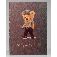 Melnio Teddy Bear Kalın Kapak Çizgili Defter