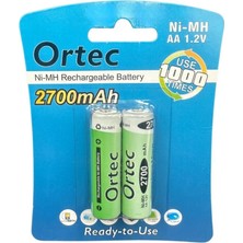 1.2V 2700MAH Ni-Mh Aa Şarj Edilebilir Kalem Pil 2'li Paket