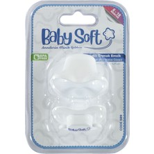 BabySoft  Kapaklı Damaklı Emzik 6-18 Ay Beyaz