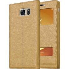 Samsung Galaxy S7 Uyumlu Pencereli Kapaklı Magnum Kılıf