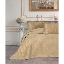 Cotton Box  Smart Tek Kişilik Yatak Örtüsü Kadife Varaklı Brillante Kahve