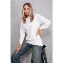 Kadın Kanguru Cepli Kapüşonlu Iki Iplik Sweatshirt 245099 -