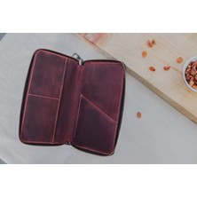 Ancient Leather Craft Deri Uzun Cüzdan - Telefon Ve Kartlık Bölmeli Organizer - El Cüzdanı - Hediye - El Yapımı Cüzdan - Büyük Cüzdan - Dikey Cüzdan