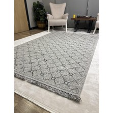 Sanat Halı Gri Geometrik Desenli Iskandinav Halı - Soft Ve Modern Salon Halısı - Lora Plus 3926