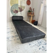 Mevsim Home Oturum Yüksekliği 38 cm 70X225 Koyu Gri Tek Kişilik Katlanır Yataklı Koltuk