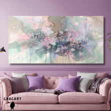 Gaagart Panoramik Kanvas Duvar Tablosu Lila Tonlarında Küçük Çiçekler