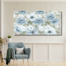 Gaagart Panoramik Kanvas Duvar Tablosu Soft Pastel Mavi Flower