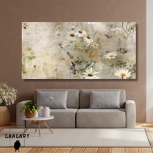 Gaagart Panoramik Kanvas Duvar Tablosu Soyut Zarif Papatya Görselleri