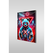 Glaszen Panda Neon Dikey Cam Tablo