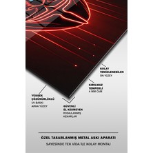 Glaszen Vendetta Kırmızı Neon Stil Dikey Cam Tablo