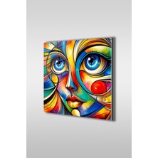 Glaszen Soyut Shiva Dekoratif Kare Cam Tablo