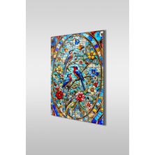 Glaszen Vitray Stil Manzara Dikey Cam Tablo