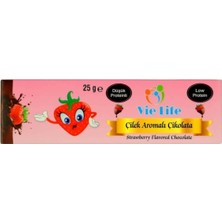 Vie Life Glutensiz Düşük Proteinli Çilek Aromalı Çikolata 25 gr