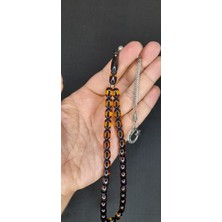Anemore Collection Sürmeli Uçak Camı Tesbih Bordo-Sarı Renk T-455