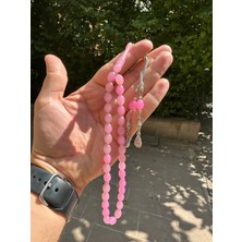 Anemore Collection Bukalemun Tesbih Beyaz/pembe Beyzi Kesim Tesbih T-461