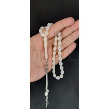 Anemore Collection Bukalemun Tesbih Beyaz/pembe Beyzi Kesim Tesbih T-461