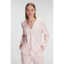 Kadın Uzun Kol Pamuklu Modal Gömlek ve Pantolon Takım Pijama TAKIMI11291