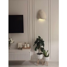 Fiberglass Duvar Apliği E14 Duylu  - 30 Cm, Traverten Görünümlü Kapadokya Renk Bej