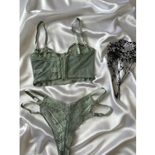 Dantel Detaylı Balenli Bralet Takım