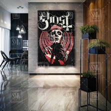SML Tablo Ghost Rock Müzik Grubu Müzik Rock Gotik Haç Zombi Dikey Kanvas Tablo