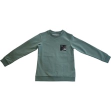 Fit Yeşil Erkek Şardonlu Sweatshirt