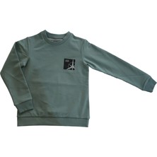 Fit Yeşil Erkek Şardonlu Sweatshirt