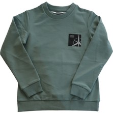 Fit Yeşil Erkek Şardonlu Sweatshirt