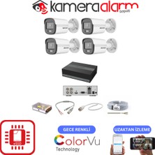 Hikvision 7/24 Renkli Görüşlü Güvenlik Kamerası 4 Kameralı - 1tb E-Ssd