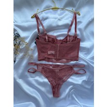 Dantel Detaylı Balenli Bralet Takım