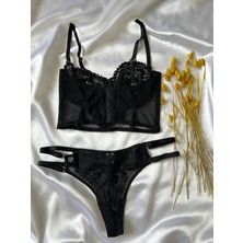 Dantel Detaylı Balenli Bralet Takım