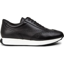 Deery Hakiki Deri Siyah Erkek Sneaker Ayakkabı - 00750MSYHE11