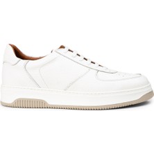 Deery Hakiki Deri Beyaz Erkek Sneaker Ayakkabı - 01965MBYZE03