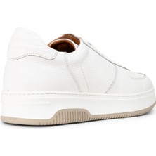 Deery Hakiki Deri Beyaz Erkek Sneaker Ayakkabı - 01965MBYZE03