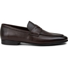 Deery Hakiki Deri Kahverengi Erkek Loafer Ayakkabı - 01988MKHVC01