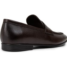 Deery Hakiki Deri Kahverengi Erkek Loafer Ayakkabı - 01988MKHVC01