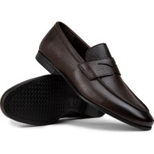 Deery Hakiki Deri Kahverengi Erkek Loafer Ayakkabı - 01988MKHVC01