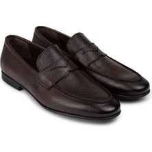 Deery Hakiki Deri Kahverengi Erkek Loafer Ayakkabı - 01988MKHVC01