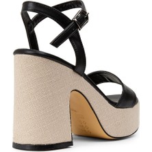 Deery Siyah Platform Topuk Kadın Sandalet - K1040ZSYHM01