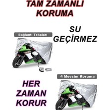 Narnuga Çelik Motor Classic 125 Uyumlu Arka Çanta (Bağlantı, Kilit Uyumlu) 4 Mevsim Koruyan Motosiklet Brandası Gri