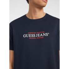 Guess Jeans Lacivert Erkek T-Shirt M4YI42K8FQ4A71W Gj Ss Cn Reg Amerıc