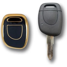 Gma Keys Lüx Renault Clio 1, 2, Kangoo 1 Buton Siyah Nano Oto Anahtar Kumanda Kabı Kılıfı