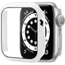 kilifone - ​​​Apple Watch 7 41mm - Kasa Koruyucu Kasa Ve Ekran Koruyucu - Gard 01 - Beyaz - T19034