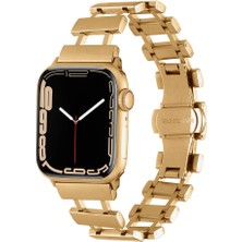 noktaks - Apple Watch 7 41mm - Kordon Metal Kordon KRD-96 - Gold