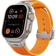 noktaks - Apple Watch 7 45mm - Kordon Spor Görünümlü Silikon Kordon KRD-113 - Gri