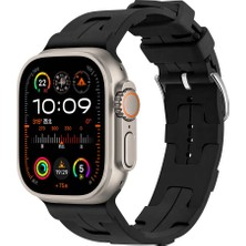 ekılıf - ​​​Apple Watch Ultra 49mm - Kordon Silikon Kordon - KRD-92 - Siyah - T29724