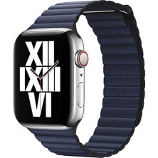 noktaks - Apple Watch 44mm - Kordon Deri Lop Kordon KRD-09 - Kırmızı