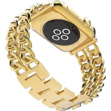 ekılıf - ​​​Apple Watch 44mm - Kordon Cowboy Metal Kordon - Gold - T13679