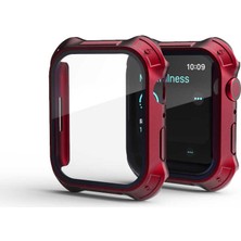 ekılıf - ​​​Apple Watch 7 45mm - Kasa Koruyucu Tank Zırh Kasa ve Ekran Koruyucu - Gard 10 - Kırmızı - T24282