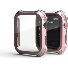ekılıf - ​​​Apple Watch 7 41mm - Kasa Koruyucu Tank Zırh Kasa ve Ekran Koruyucu - Gard 10 - Rose Gold - T24281